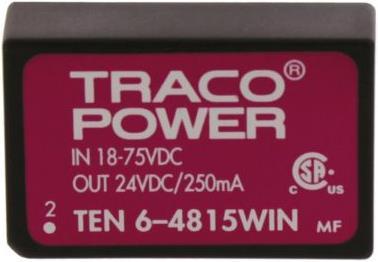 Produktbild TracoPower DC/DC-Wandler 18-75Vin 24Vout 0,25A 6W