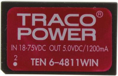 Produktbild TracoPower DC/DC-Wandler 18-75Vin 5Vout 1,2A 6W