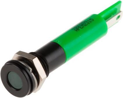 Produktbild RS PRO 8mm flush hyper bright LED, green 220Vac
