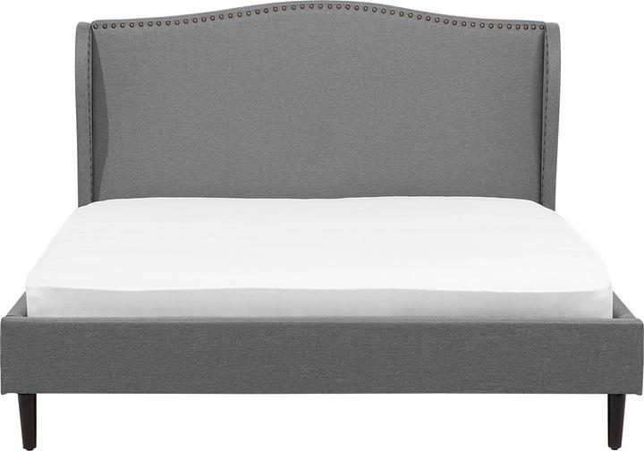 Actual product image Beliani Upholstered bed linen-look grey slatted frame 180 x 200 cm COLMAR (180 x 200 cm)