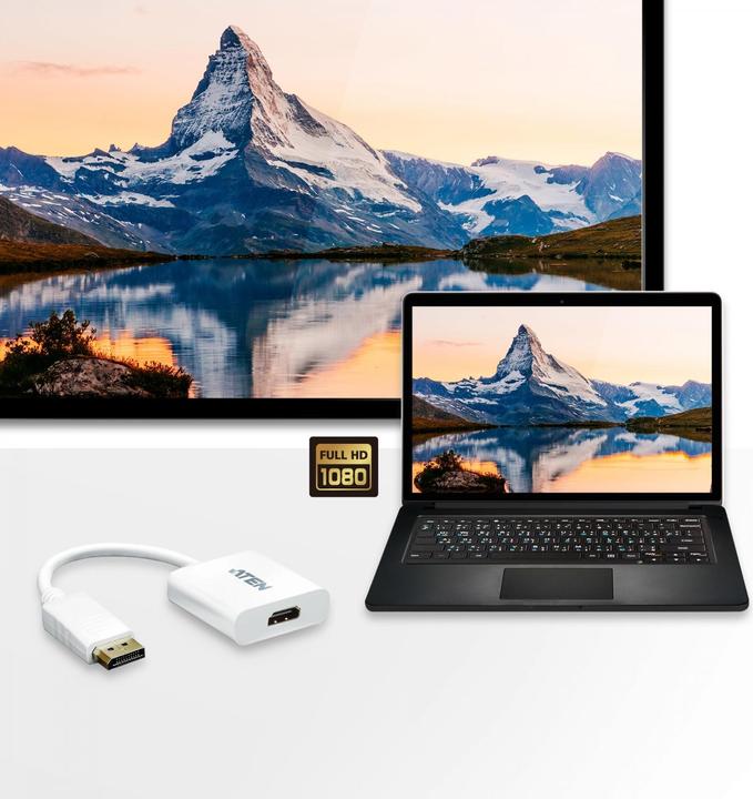 Actual product image Aten VC981 VC985 DisplayPort to HDMI Adapter (HDMI, 18 cm)