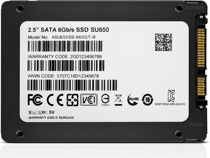Actual product image Adata SU650 960 GB 2.5 inch SATA3 520 (960 GB, 2.5")