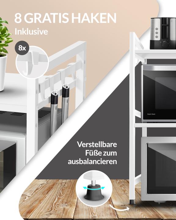 Immagine prodotto Heldenwunder Mikrowellenregal (3-stufig) Schwarz (64 x 32 x 80 cm)