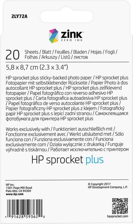 Actual product image HP Sprocket Plus (258 g/m², 5.8 x 8.7 cm, 20 x)