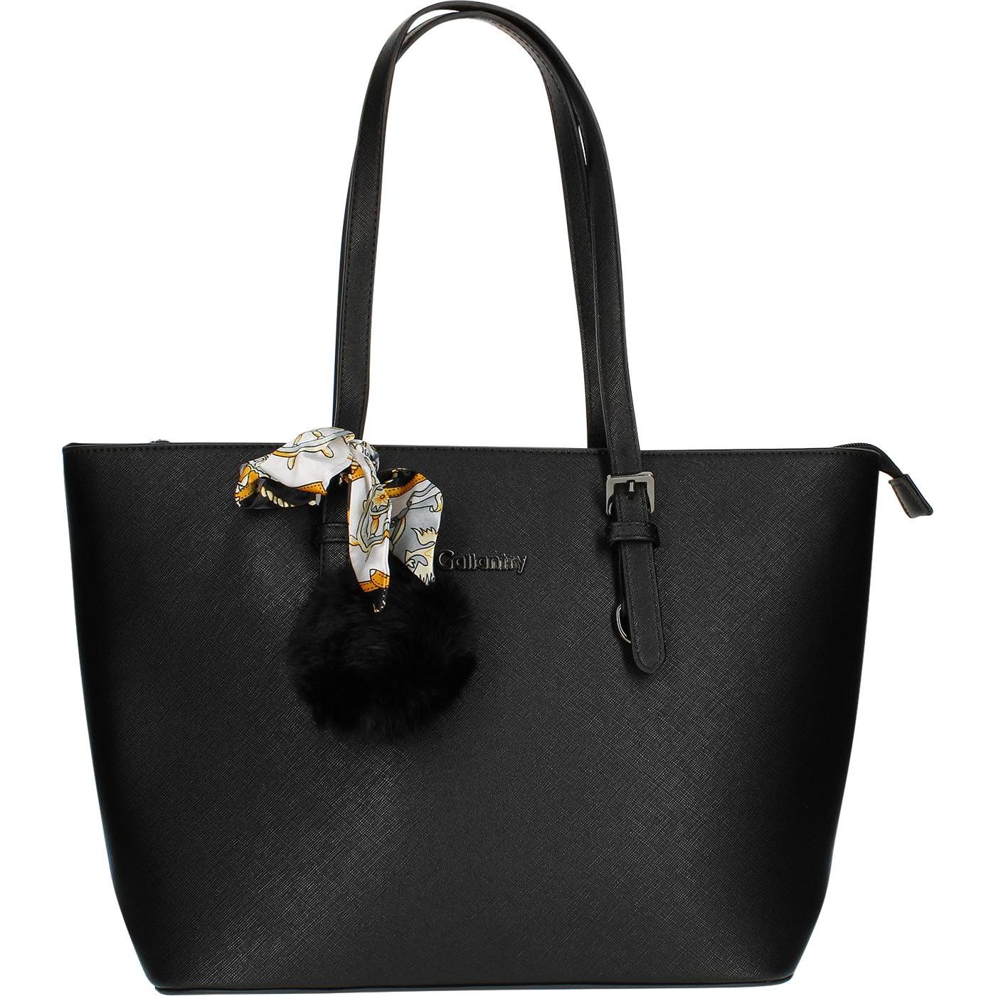 Thumbnail - Gallantry, Tasche, Pompon Tragetasche, Schwarz, (5 l)