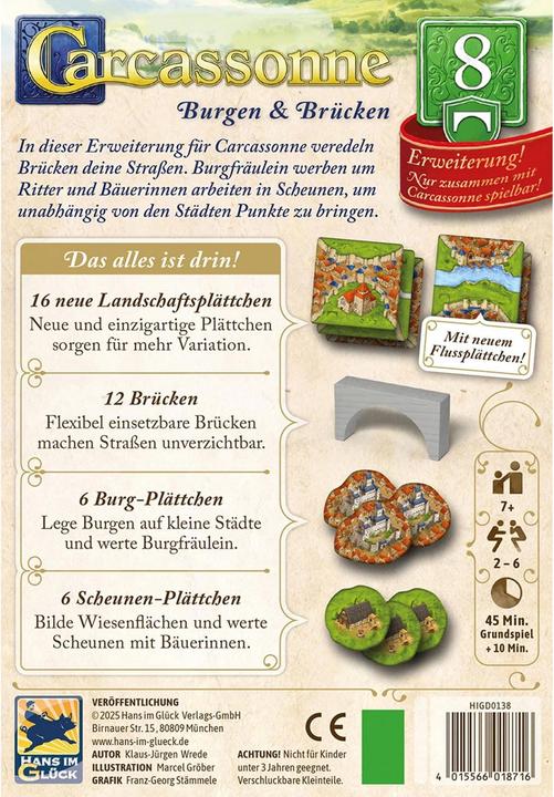 Produktbild Hans im Glück Carcassonne - Erweiterung 8 (Deutsch, 2 - 6 Spieler)