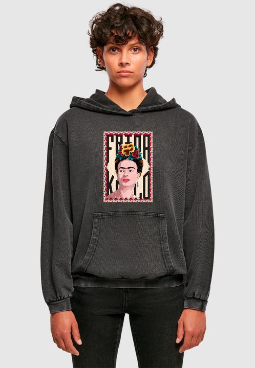 Immagine prodotto Merchcode Donna Frida Kahlo - Felpa con cappuccio oversize con lavaggio acido Frame one - 178005 (L)