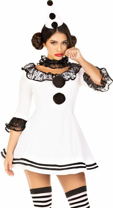 Actual product image Leg Avenue Pierrot frill dress - clown costume for carnival Halloween (S, M)