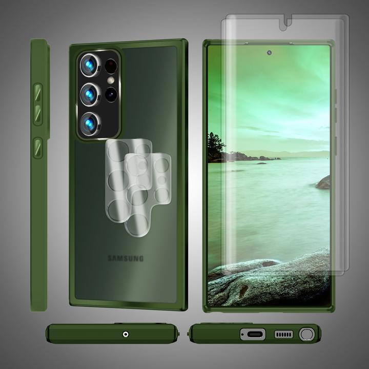 Immagine prodotto Nalia Cover ibrida semitrasparente con 2x vetro di protezione del display e 2x vetro della fotocamera (Samsung Galaxy S23 Ultra)