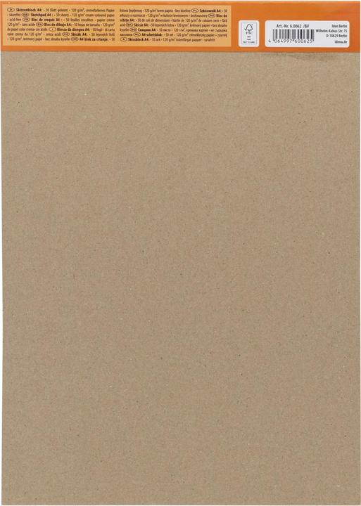Actual product image Idena Sketchpad 120g/m² DIN A4 50 sheets (A4, Plain)