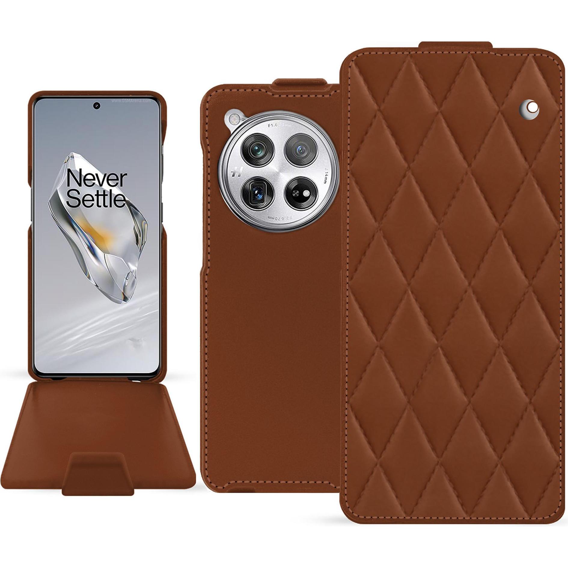 Thumbnail - Noreve Lederschutzhülle vertikal (OnePlus 12), Smartphone Hülle, Braun