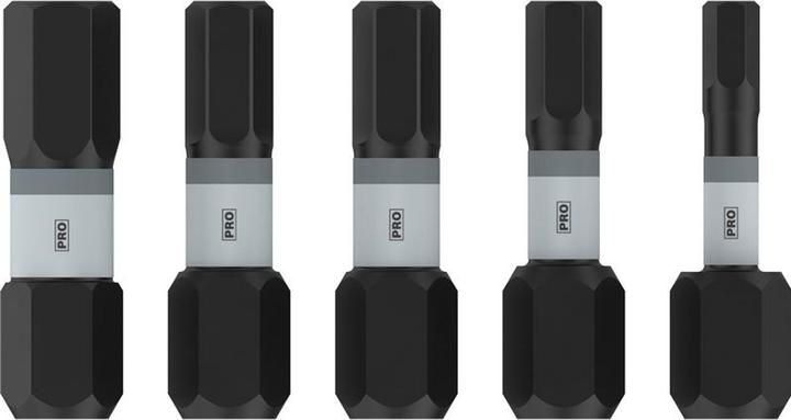 Bosch Professional Zubehör PRO Hex Impact Bit, H3, H4, H5(x2), H6, 25 mm, 5 pcs. (Allen screw)