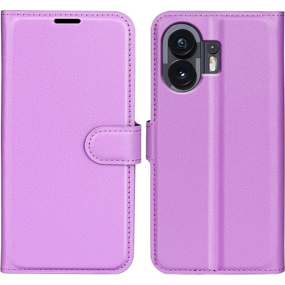 Cover-Discount Nothing Phone (2) - Leder Etui Hülle violett (Nothing Phone (2)), Smartphone Hülle, Violett