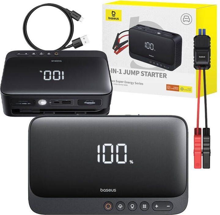 Image du produit Baseus Super Energy Car Jump Starter, 600A czarny (600 A, 3000 mAh)