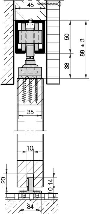 Produktbild HAWA Schiebetürbeschläge -Junior 120/A