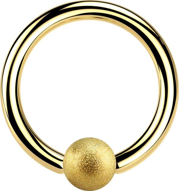 Produktbild Star Piercing Micro Ball Closure Ring vergoldet gesprenkelt (Chirurgenstahl 316L)