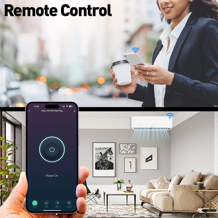 Immagine prodotto Tellur Smart WiFi Wall Plug 3600W 16A, PD20W, USB 18W, lettura energetica, bianco