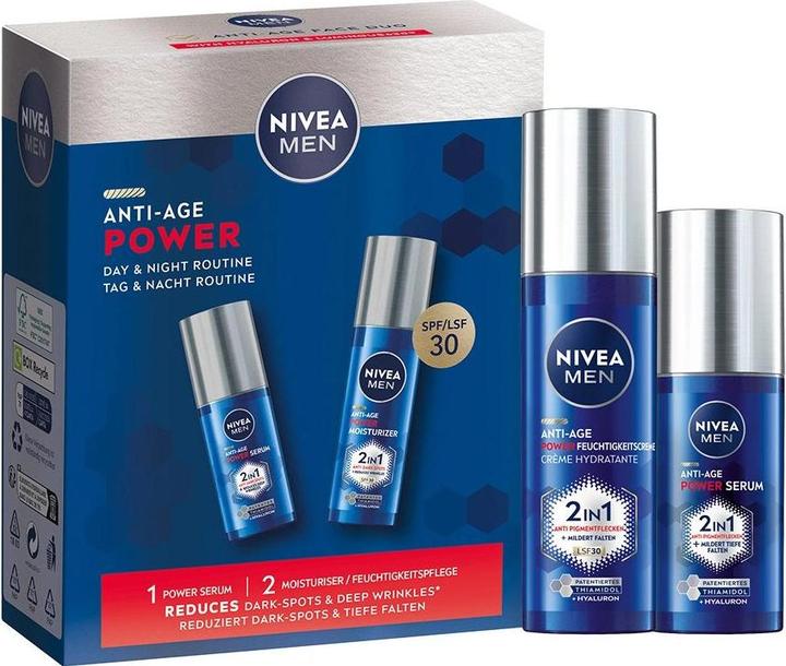 NIVEA MEN ANTI-AGE POWER Set - Serum & Feuchtigkeitspflege (Gesichtspflege Set)