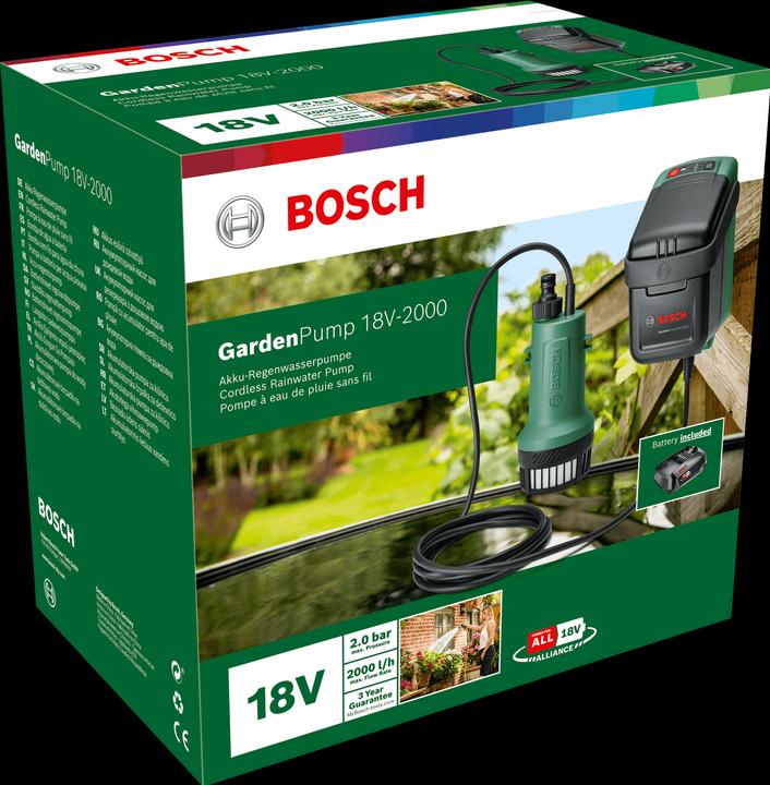 Image du produit Bosch Home & Garden GardenPump 18V-2000 (Pompe à baril de pluie)