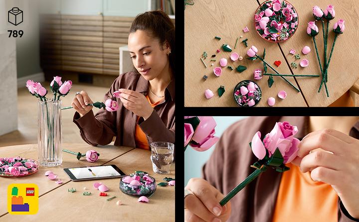 Image du produit LEGO Bouquet de roses roses (10374, LEGO Botanical)