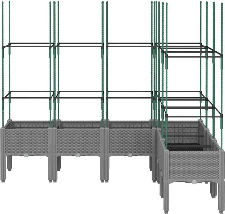 Image du produit vidaXL Bac à plantes avec treillis PP