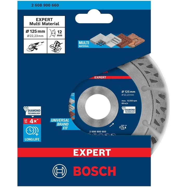 Produktbild Bosch Professional Zubehör EXPERT MultiMaterial Diamanttrennscheiben, 125 x 22,23 x 2,2 x 12 mm