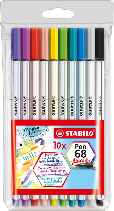 Produktbild STABILO Pen 68 brush Premium-Filzstift (Multicolor, 10 x)