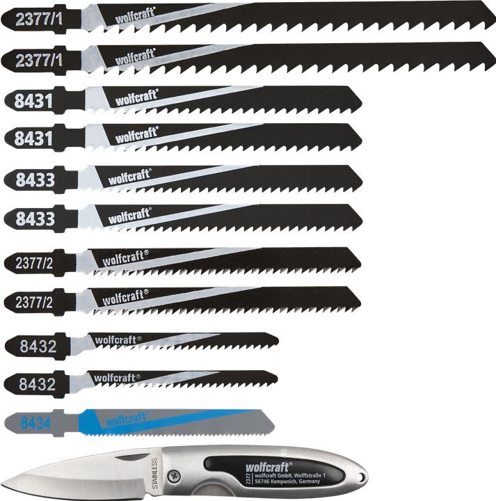 Image du produit wolfcraft 1 Jeu de 12 lames de scie sauteuse à queue en T