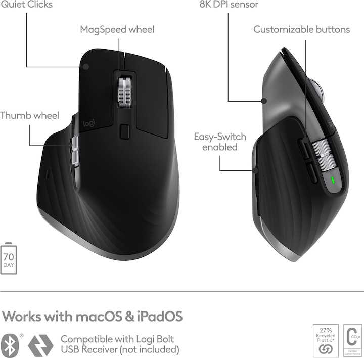 Produktbild Logitech MX Master 3S for Mac (Kabellos)