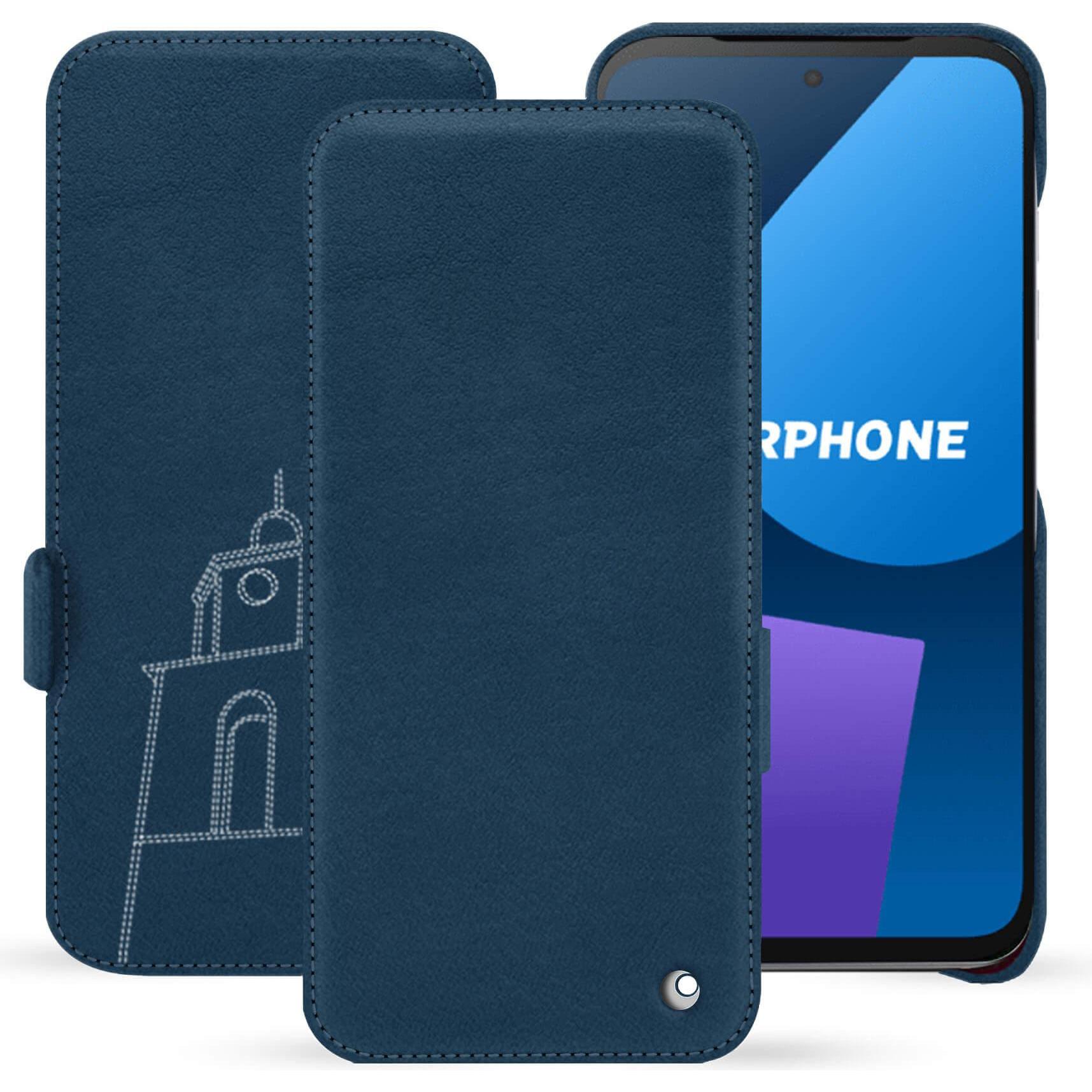 Noreve Lederschutzhülle horizontal (OnePlus 5), Smartphone Hülle, Blau