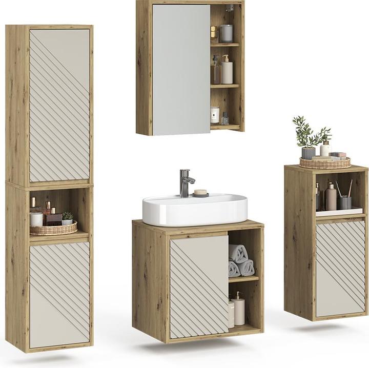 Produktbild Vicco Badmöbel-Set Viola, Artisan-Eiche, 4 Teile