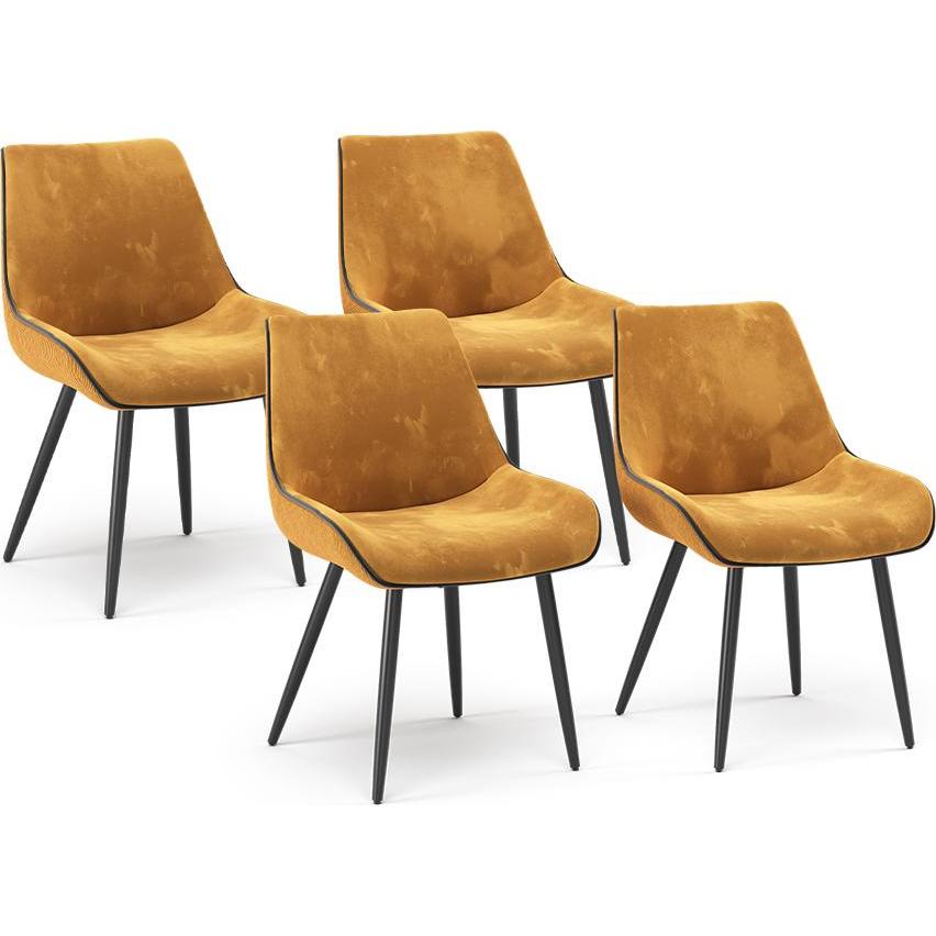 Vicco, Stühle, Esszimmerstuhl Eleganza, Gelb, 4er Set