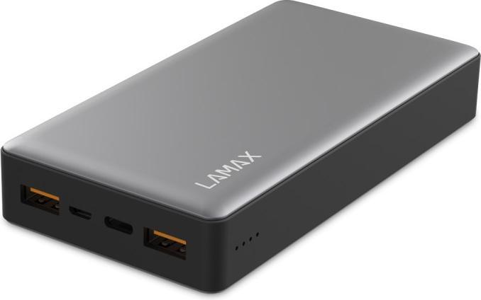 Lamax LM20000FC Powerbank Lithium Polymer (LiPo) 20000 mAh Grey (20000 mAh, 5 W, 74 Wh)
