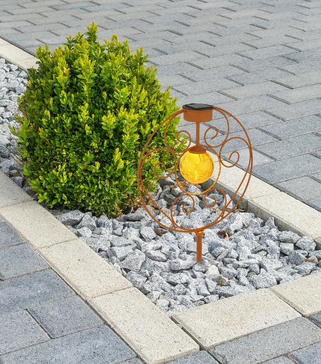 Actual product image Globo Solar Light Metal Rust Color, 1xled (IP44)