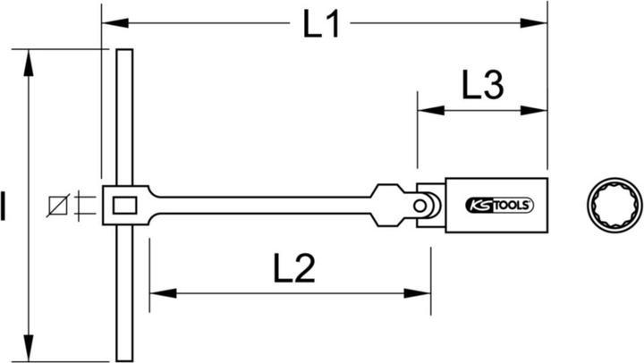 Produktbild KS Tools T-Griff Zündkerzenschlüssel. 16mm 517.1132 (16 mm)