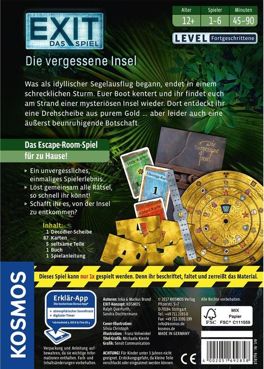 Produktbild Kosmos Exit - Die Vergessene Insel (Deutsch)