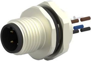 Produktbild TE Connectivity M12,FRONT MOUNTING,MALE,A,4P,0.2M WIRE