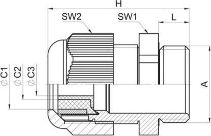 Actual product image Jacob Forskruning Exe II M25x1,5 kabel Ø 8-17,5 mm IP66 polyamid blå RAL 5015
