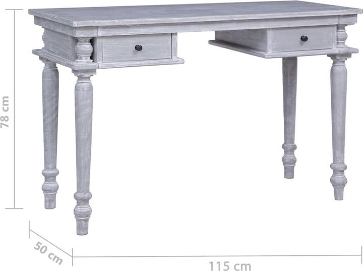 Produktbild vidaXL Mahagoniholz Massiv Schreibtisch 115x50x78cm Computertisch Bürotisch (115 x 50 x 78 cm)