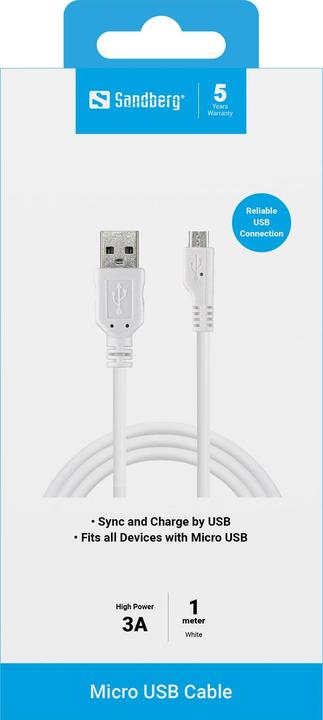 Image du produit Sandberg Micro USB Sync & Charge (1 m, USB 3.0)