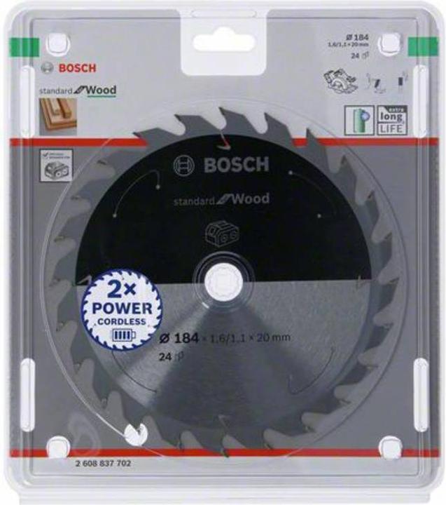 Produktbild Bosch Professional Zubehör PRO Wood cordless Kreissägeblatt, 184 x 1,6 x 20 mm