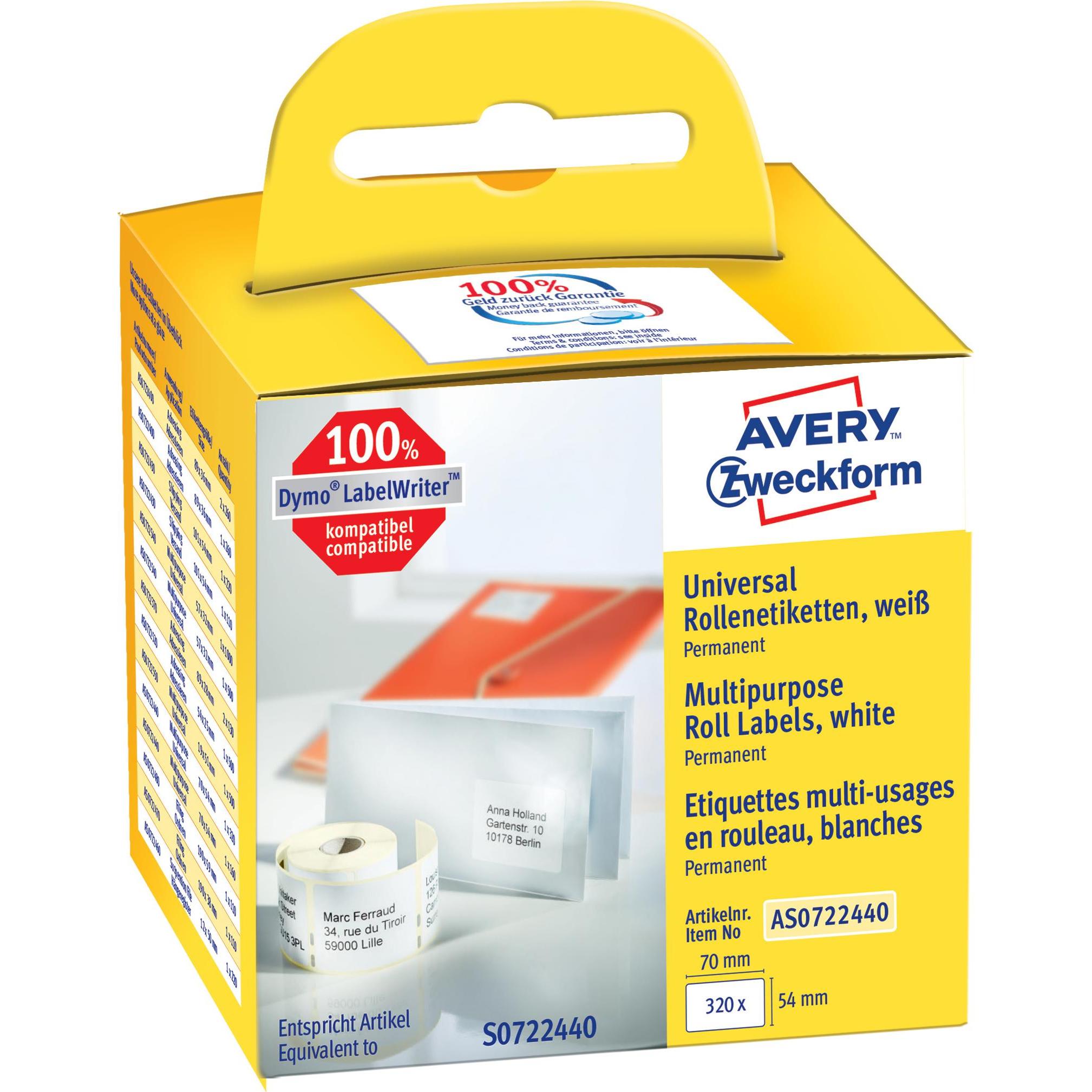Avery, Etiketten, Rollenetiketten