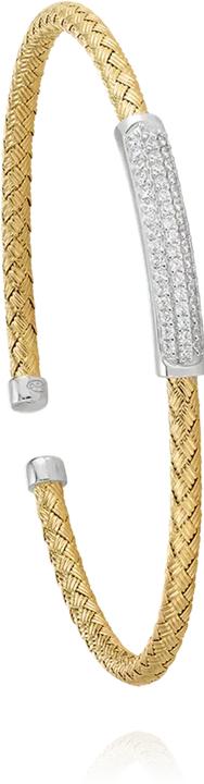 Immagine prodotto Charles Garnier Bracciale bicolore in argento, zirconi (0.60 cm, Ossidi di oro, argento e zirconio, Argento)