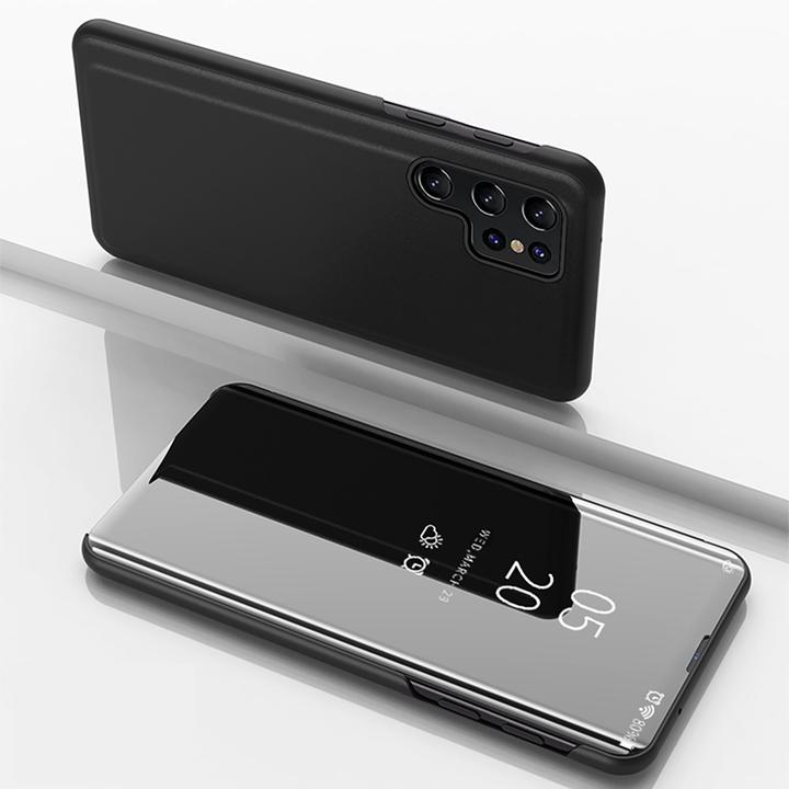 Hurtel Back panel cover Clear View Case for Samsung Galaxy A56 Cover with Flip - Black (Samsung Galaxy A56)