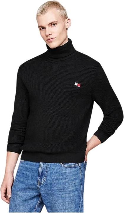 Produktbild Tommy Hilfiger Tommy Jeans Slim Fit Coltrui met wol - Zwart - Maat L (L)