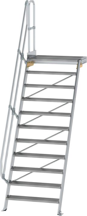 Actual product image Munk Stairs with platform 60° Step width 1000 mm 11 steps Aluminium ribbed (Scaffolding, 213 cm)