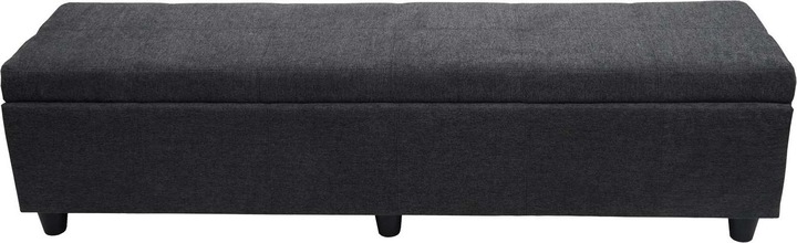 Image du produit Swisshandel24 Coffre de rangement Kriens XXL, banquette Banc, tissu/textile, 45x180x45cm gris foncé (180 cm)