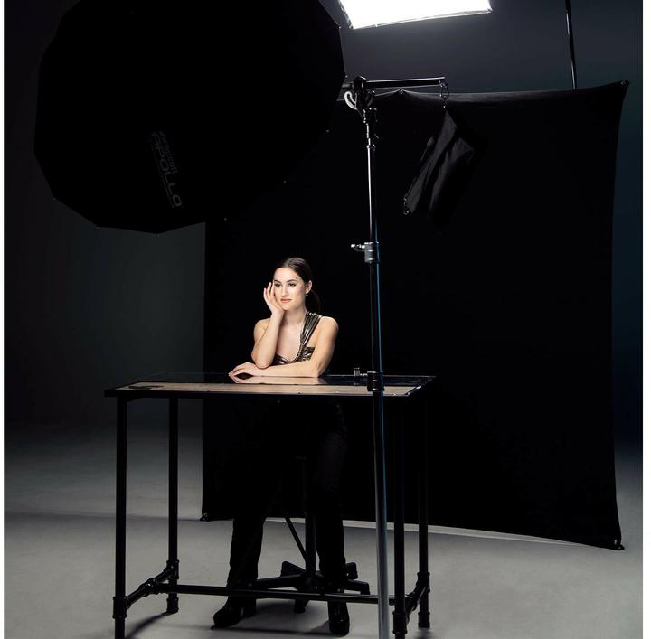 Actual product image Westcott X-Drop Pro - Rich Black (8' x 8') Wrinkle-Resistant Backdrop, 2.4x2.4m (244 cm, 244 cm)
