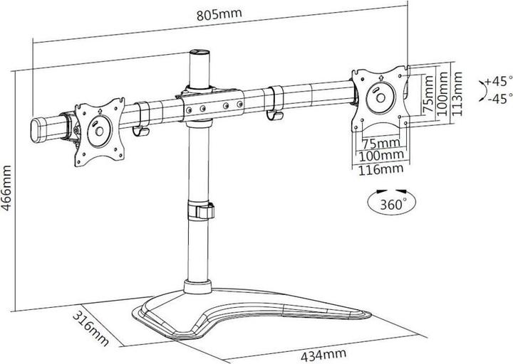 Image du produit Multibrackets Support de moniteur MB Basic Duo (Tables, 27", 10 kg)