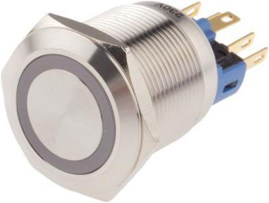 Produktbild RS PRO Switch Pushbutton Stainless Red ring